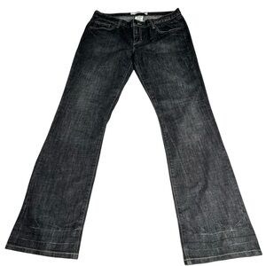 Gap Jeans Womens 12R Original Straight Leg Pockets Dark Wash Denim Stretch Black